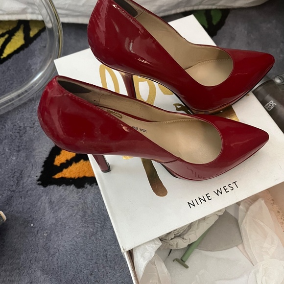 Nine West Red Shoes- 5” heel - Picture 3 of 5